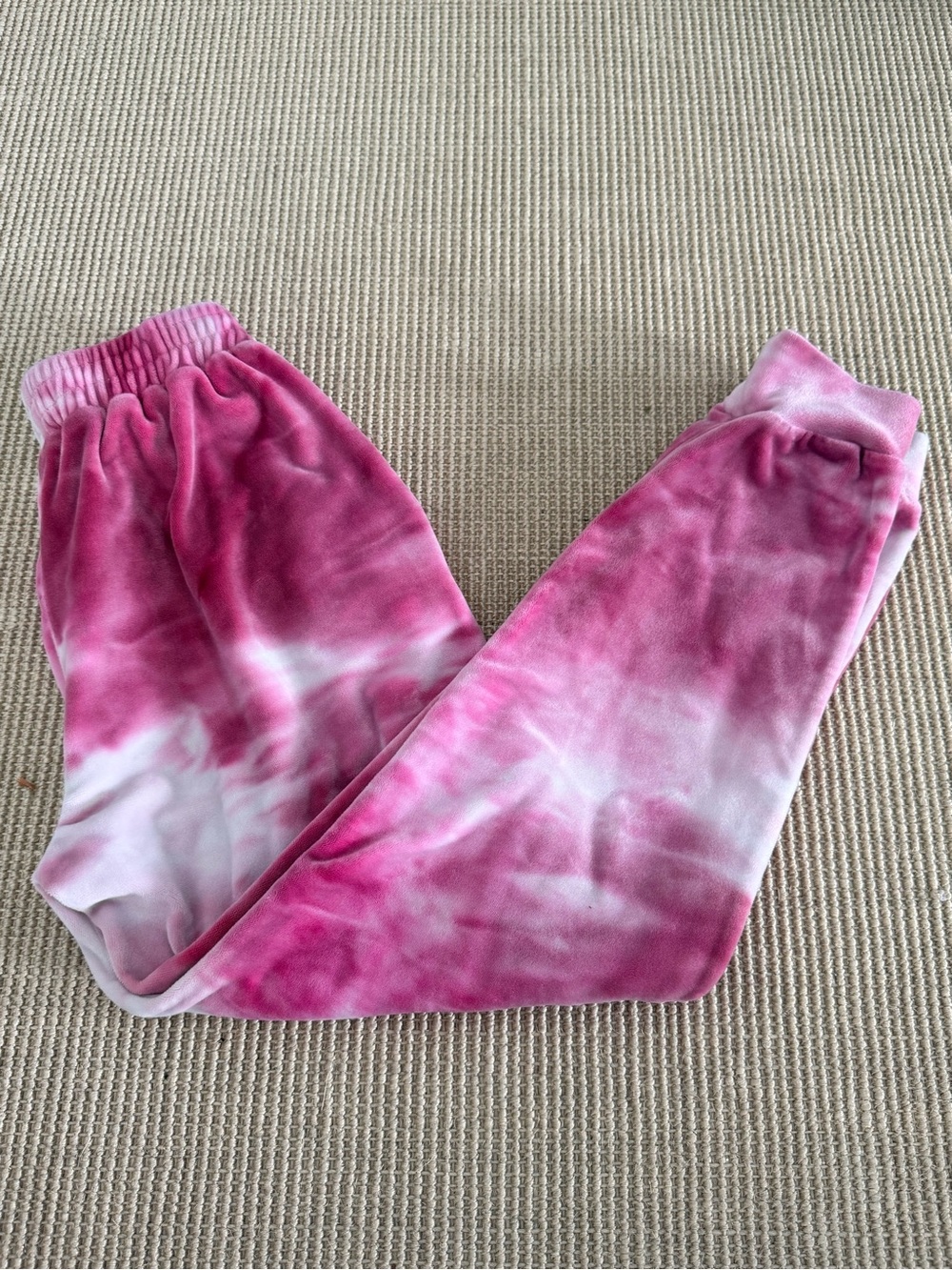 btween Pink Tie-Dye Velour Hoodie with Lace-Up Shoulders - Picture 2 of 4